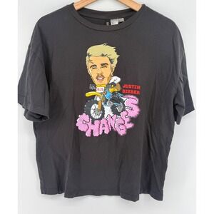 H&M Divided Justin Bieber Changes 2020 Dirt Bike Graphic T-Shirt Mens Small